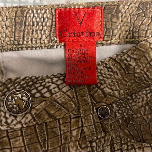 V Christina reptile print jeans six 6 - Picture 2 of 4